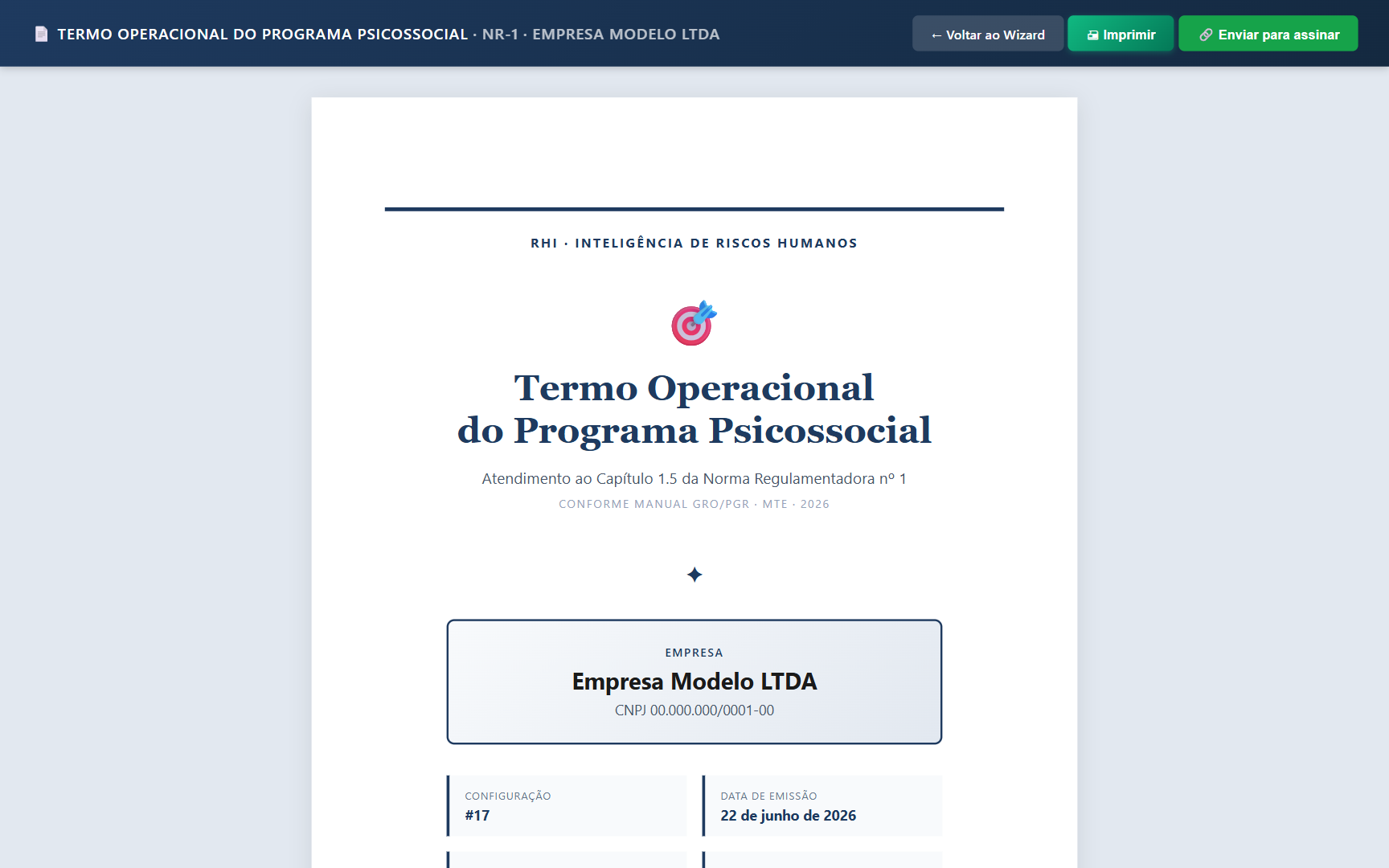 Tela 02 — Termo de Planejamento: Psicossocial